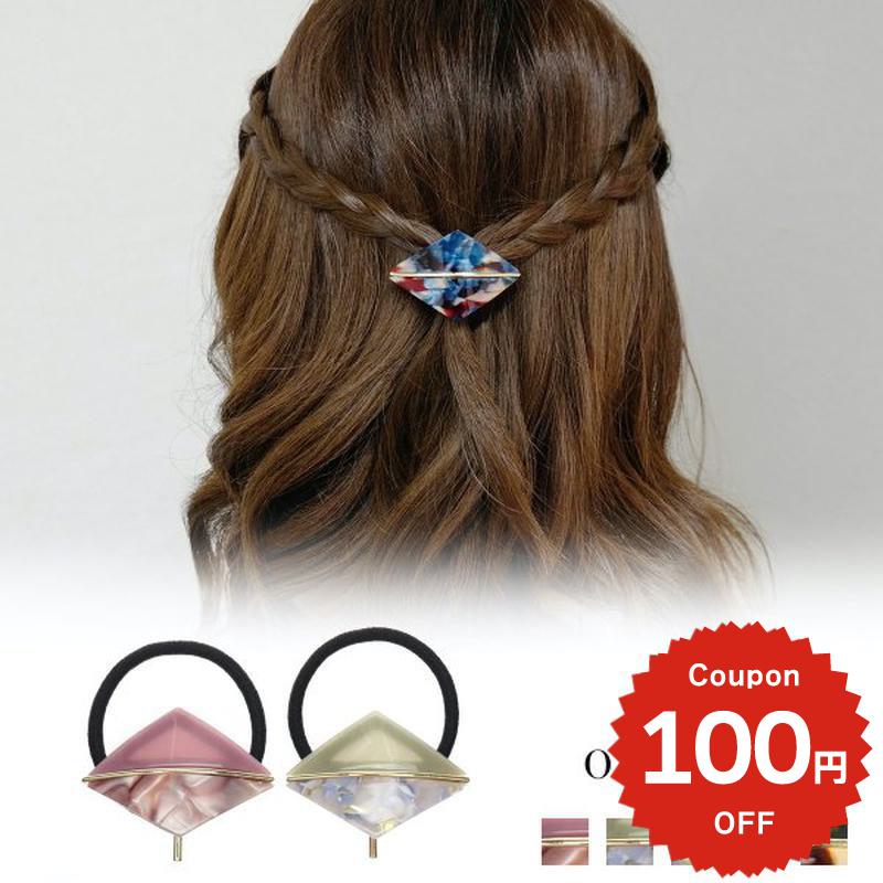Rakuten - ダイヤ型ゴールドラインアセチポニーフック ポニーフック ポニー ヘアゴム 人気 簡単 アレンジ シンプル おしゃれ onlyou オンリーユー