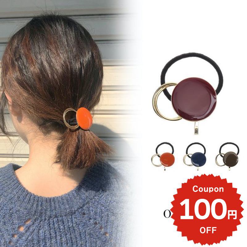 樂天商城 - サークルアースカラーポニーフック ポニーフック ポニー ヘアゴム モチーフ ゴールド ヘアアクセサリー おしゃれ シンプル onlyou オンリーユー