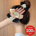 ヘアアクセサリー 韓国 ヘアゴム シュシュ ポニー ゴールド スクエア キラキラ シンプル おしゃれ かわいい まとめ髪 レディース 大人 女子 上品 きれいめ
