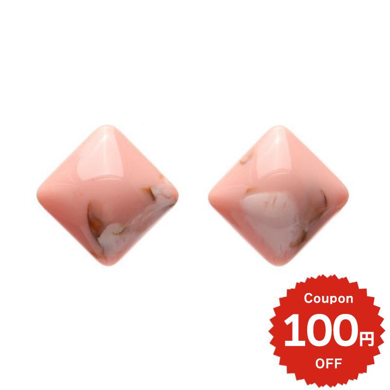 ダイヤマーブルイヤリング サーモンピンク onlyou オンリーユー