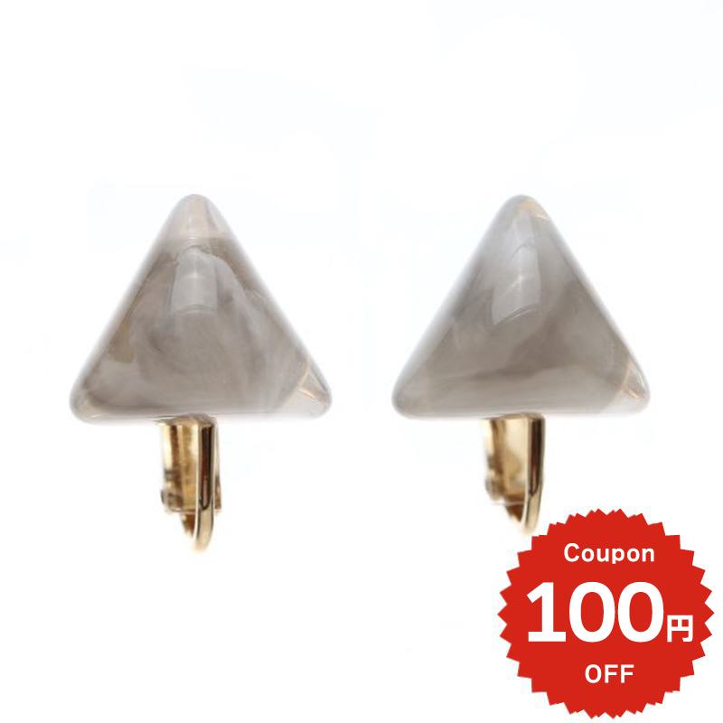 トライアングルクリアマーブルイヤリング グレー onlyou オンリーユー