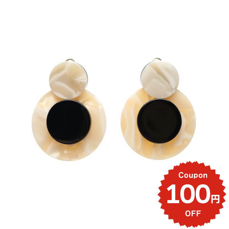 ストーンプレートイヤリング アイボリー onlyou オンリーユー