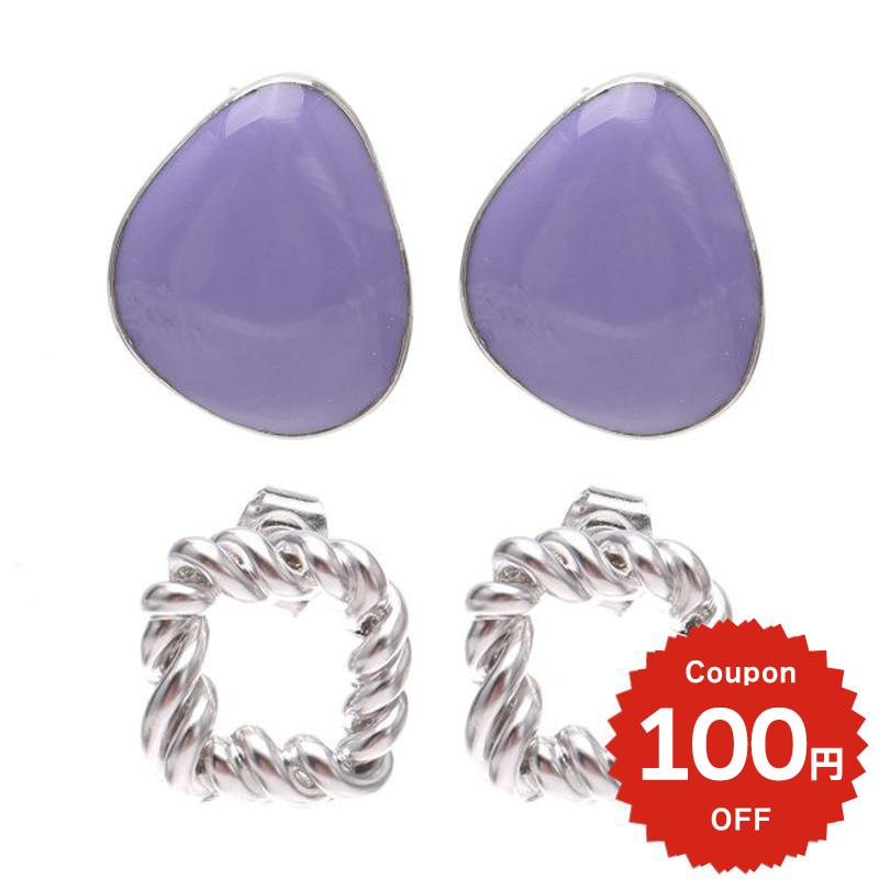 変形ラウンド×ロープゴールドピアスセット アクセサリー レディース シンプル おしゃれ onlyou オンリーユー