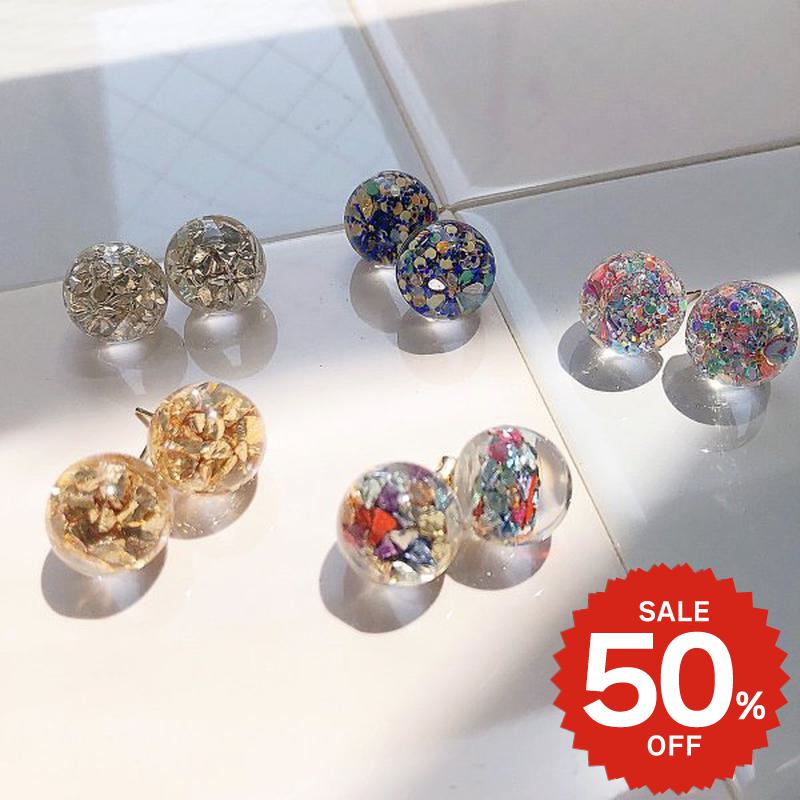 アクセサリー ピアス クリアホログラムピアス 透明 夏 小さめ キラキラ デイリー レディース シンプル おしゃれ onlyou オンリーユー