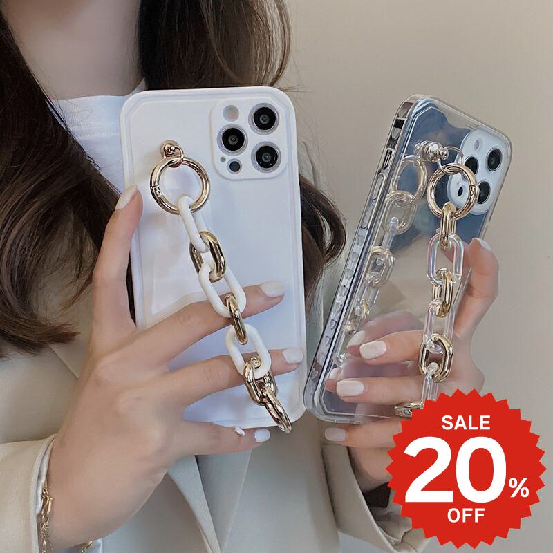 Rakuten - iphone12 ケース 大人かわいい mini pro max iphone11 アイフォン iPhone ケース iphonexrケース iphone se 韓国 大人 女子 TPU リング チェーン クリア ペア