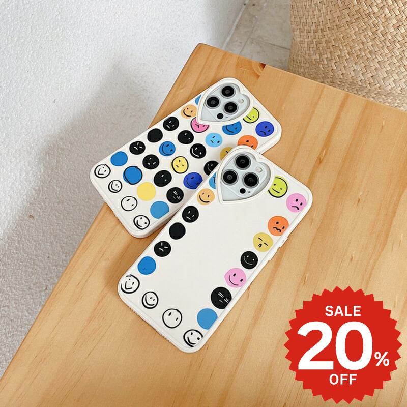 Rakuten - iphone12 ケース mini pro max iphone11 アイフォン iPhone ケース iphonexrケース iphone se 韓国 スマイル ニコちゃん 総柄 レディース お揃い ソフト