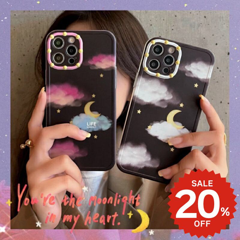 Rakuten - iphone12 ケース 大人かわいい mini pro max iphone11 アイフォン iPhone ケース iphonexrケース iphone se 韓国 大人 女子 TPU 雲 くも クラウド ムーンライト レディース お揃い