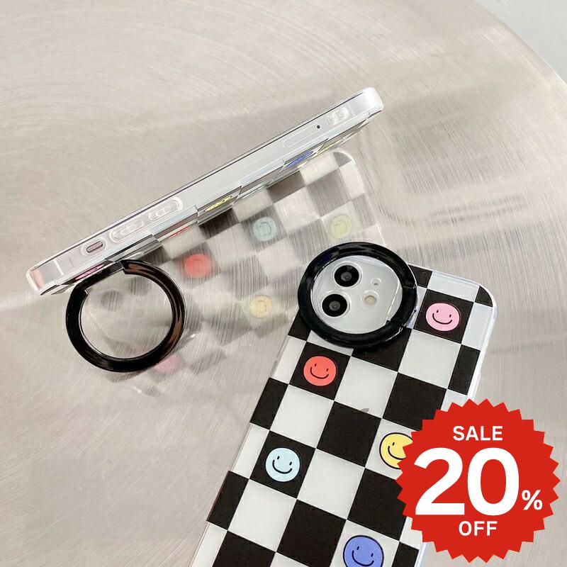 Rakuten - iphone12 ケース 大人かわいい mini pro max iphone11 アイフォン iPhone ケース iphonexrケース iphone se 韓国 大人 女子 TPU チェック スマイル レディース お揃い