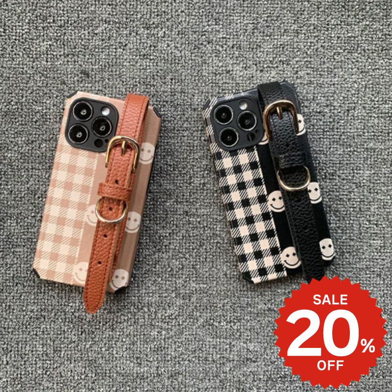 Rakuten - iphone13 ケース 韓国 かわいい iphone12 mini ケース iphone12 pro ケース iphone11 アイフォン iPhone ケース iphonese ケース アイフォン スウェードクロス ベルト スマイル ニコ レディース お揃い