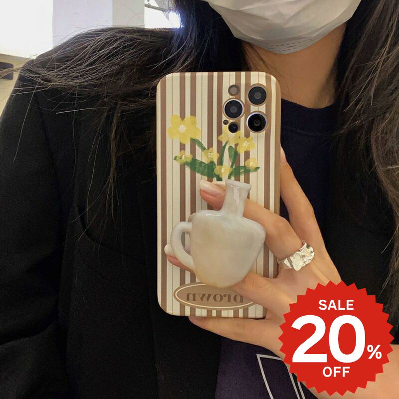 Rakuten - iphone13 ケース 韓国 かわいい iphone12 mini ケース iphone12 pro ケース iphone11 アイフォン iPhone ケース iphonese ケース グリップ GRIPTPU 花瓶 フラワー 個性的 レディース 女性