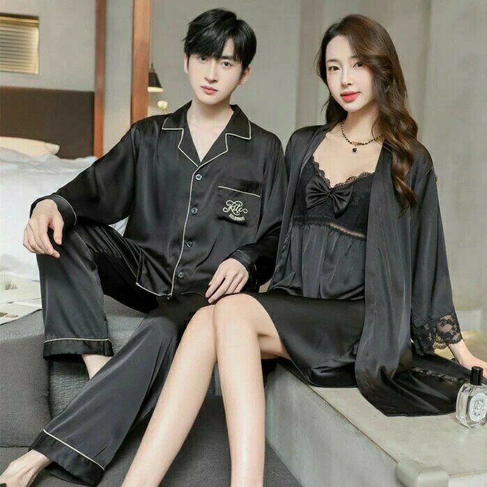 「楽天スーパーSALE」ペア パジャマ 春夏 ルームウェア 上下セット 長袖 前開き レディース メンズ ワンピース 大きいサイズ シルク セットアップ 涼しい 無地 ナイトウェア 部屋着 寝間着 寝巻き かわいい 快適 彼氏 彼女 旅行 結婚祝い 記