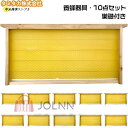 養蜂器具 10点セット 完成巣枠 巣礎付き スソ付き 巣礎 10枚 蜂の巣 蜜蜂 セイヨウミツバチ シート ラ式 ミツバチ用 養蜂設備 養蜂用具 蜂蜜箱 飼育 養蜂ツール