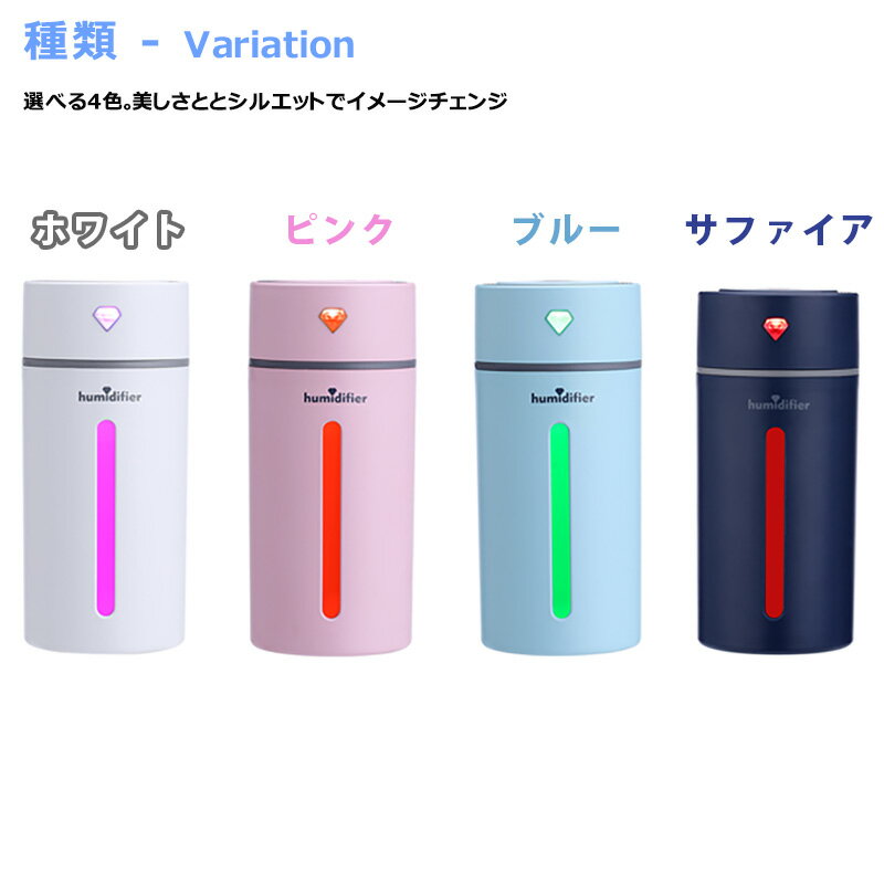 加湿器 USB加湿器 ミニ加湿器 次亜塩素酸水対応 卓上加湿器 超音波式加湿器 ディフューザー 卓上 オフィス USB接続 大容量 ミストボックス 超音波 ナイトライト 超細微ミスト 空焚き防止 グラデーション光 照明 マイクロミスト 潤い 秋 冬 省エネ 静音 卓上