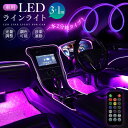 LEDライト 車内装飾 2in1 車用 USB給電 4m 光ファイバー 2分岐タイプ 色変更 リモコン操作 取付簡単 柔軟性 切断可能 DIY 間接発光 車内電...
