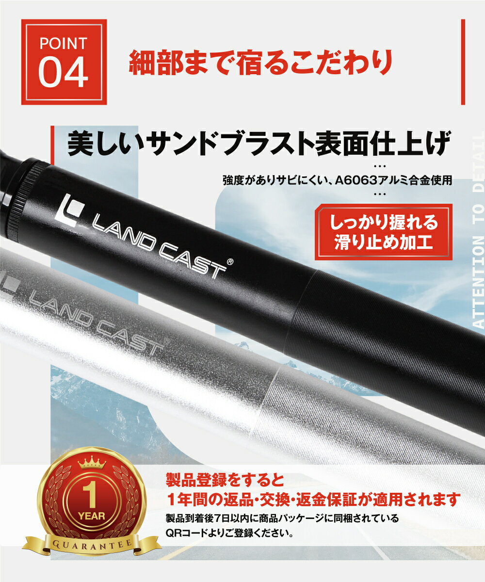 Land Cast Landcast Land Cast 携帯空気入れ コンパクト 車椅子 マウンテンバイク Bmx Bmx 例のポンプ Landcast 300psi 18cmコンパクトモデル 高圧まで軽い力で入る 空気入れ ロードバイク クロスバイク 携帯ポンプ 自転車 仏式 米式 携帯 小型 ランドキャスト マジック