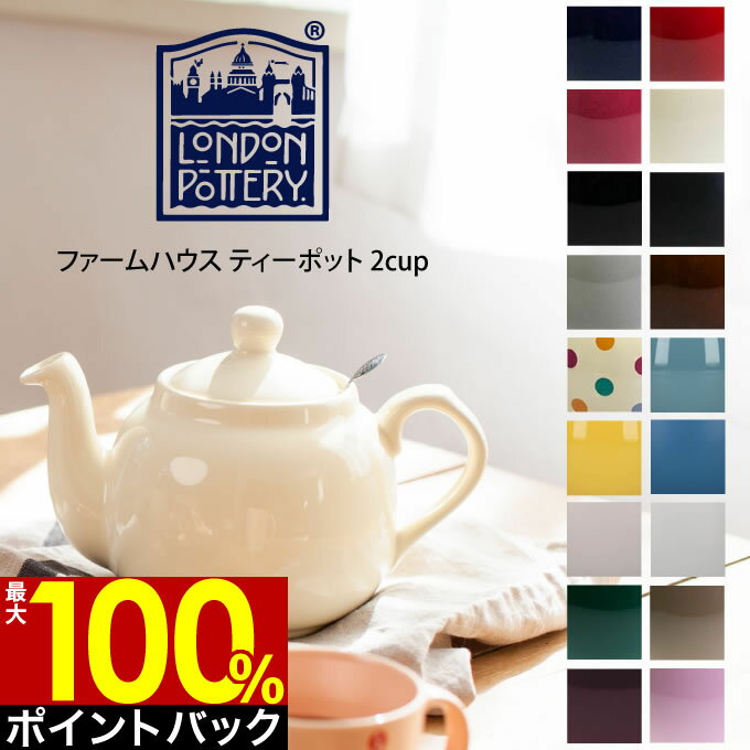 【4/25限定＼当選確率2分の1／最大100%ポイントバック】London Pottery ロンドンポタリー ファームハウス ティーポット 2cup ／