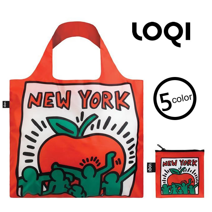 【メール便で送料無料】 LOQI エコバッグ Museum Collection ／ エコバッグ 折りたたみ 軽量 トート マザーズバッグ エコバック バック ショルダーバック トートバック キースへリング バスキア デザイン ブランド ドイツ ニューヨークのサムネイル