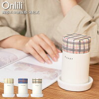 Onlili 陶器エコ加湿器 気化式 ONL-HF013 ／ 気化式 加湿器 加湿 器 静か 寝室 おしゃれ エコ 電気不要 自然 陶器 卓上 オフィス ベッドサイド 無音 かわいい シンプル 熱くならない 乾燥対策 保湿 プチギフト プレゼント コンパクト ミニ スリム チェック柄 筒形