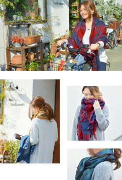 ふわふわチェックストール マフラー ストール 大判 レディース シンプル カシミヤタッチ ケープ ボレロ 上品 大人
