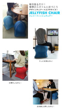 ジェリーフィッシュチェアー オマケ付き ／ JELLYFISH CHAIR WKC103 バランスボール イス 椅子 エクササイズ クラゲ フィットネス 洗える デニム柄 コンパクト スパイス チェアー ブルックリンスタイル 西海岸風 北欧