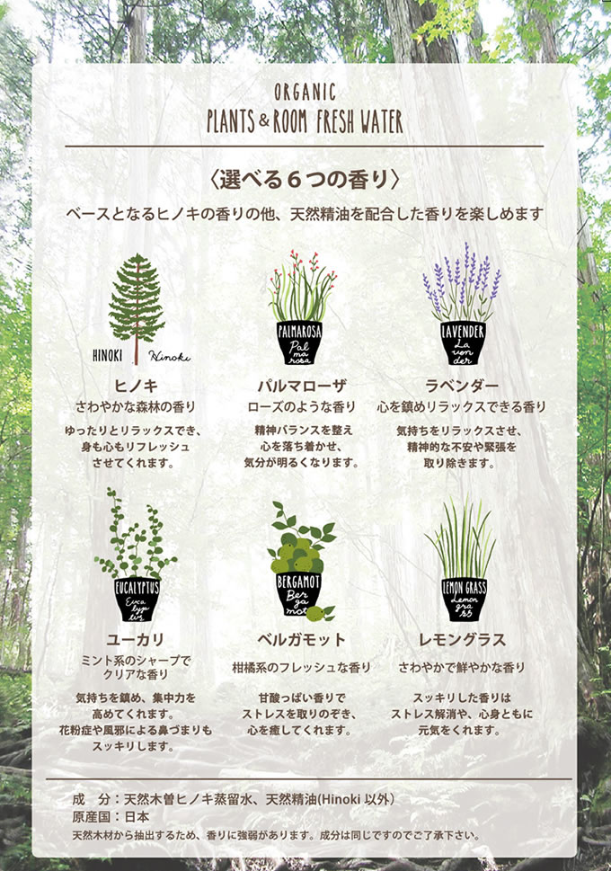 PLANTS&ROOM FRESH WATER フレッシュウォーター 詰め替え用250ml YKLG5020 除菌 抗菌 天然 ヒノキ リラックス 檜 ひのき 天然成分100％ 化学合成成分ゼロ 虫よけ 靴箱 カーテン ベッドカバー ファブリック ブルックリンスタイル 西海岸風 北欧