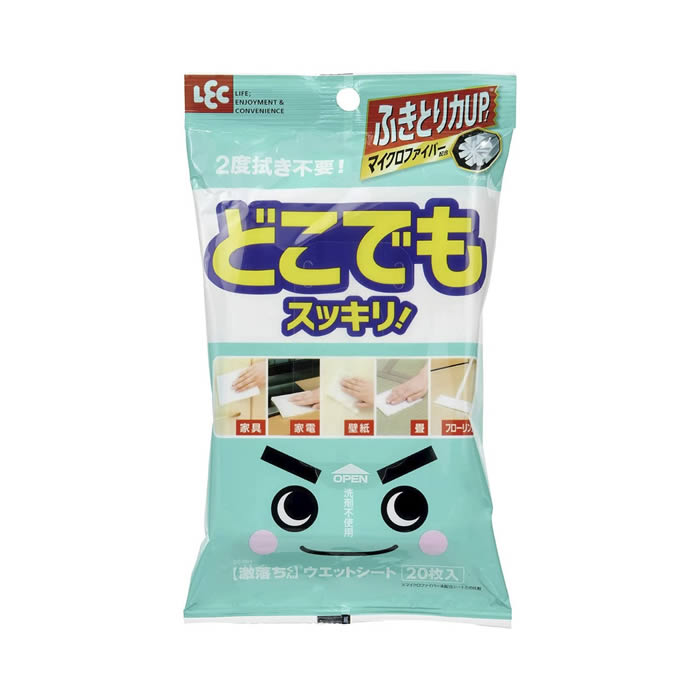 水拭き感覚で使える、フローリング用ウェットシート20枚入 水拭き感覚で使える超極細繊維(マイクロファイバー)配合の特殊ウェットシートです。 ザラつき・ベタつき汚れをシートのすき間にかき取って逃がしません。 洗剤を使用しないので、2度拭きいらずでベタつかず、サラッとした仕上りです。 竹由来の天然除菌剤配合です。 各社のフローリングワイパーに取り付けられます。商品詳細 商品名激落ちくん 激落ち どこでもウェットシート 20枚入 ポイント水拭き感覚で使える、フローリング用ウェットシート20枚入 水拭き感覚で使える超極細繊維(マイクロファイバー)配合の特殊ウェットシートです。 ザラつき・ベタつき汚れをシートのすき間にかき取って逃がしません。 洗剤を使用しないので、2度拭きいらずでベタつかず、サラッとした仕上りです。 竹由来の天然除菌剤配合です。 各社のフローリングワイパーに取り付けられます。 サイズ約横30×縦20cm 素材レーヨン、ポリエステル、ナイロン メーカーレック 内容量20枚 生産国日本製 ご注意事項お使いのモニターの性能・環境・設定によって、実際の商品と色見が異なる場合がございます。