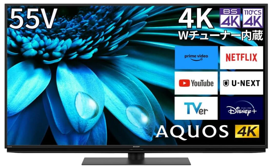 【新品】 シャープ 55V型 4K 液晶 テレビ AQUOS 4T-C55EL1 Google TV Dolby Atmos 回転式スタンド