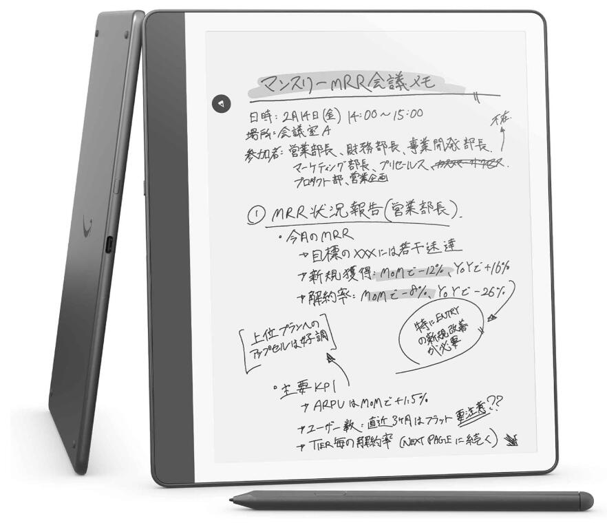 株式会社ECメゾンの【新品】Kindle Scribe キンドル スクライブ (16GB) 10.2インチディスプレイ Kindle史上初の手書き入力機能搭載 プレミアムペン付き (2022年発売)｜アングル3