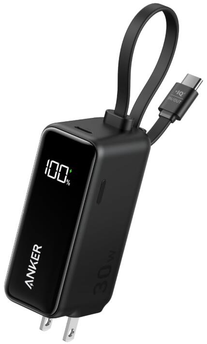 Rakuten - 【新品】Anker Power Bank [30W/Fusion/ Built-In USB-C ケーブル/ブラック］ A1636N13