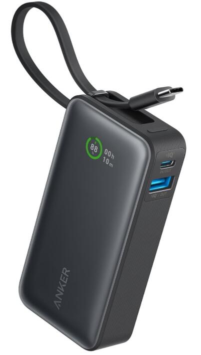 【新品】ANKER Nano Power Bank (30W, Built-In USB-C Cable) A1259N11 ブラック 容量:10,000mAh