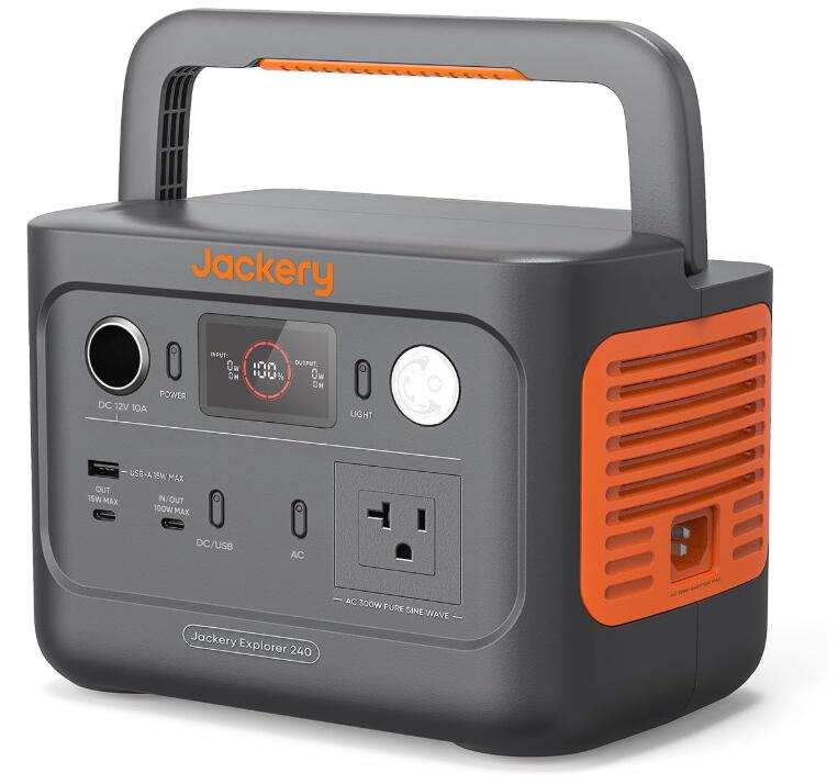 【新品】Jackery ポータブル電源 240 256Wh 定格出力300W 瞬間最大600W スマホ タブレット充電用 モバイルバッテリー コンパクト UPS機能 アプリ遠隔操作 車中泊 停電対策 防災対策 ジャクリ