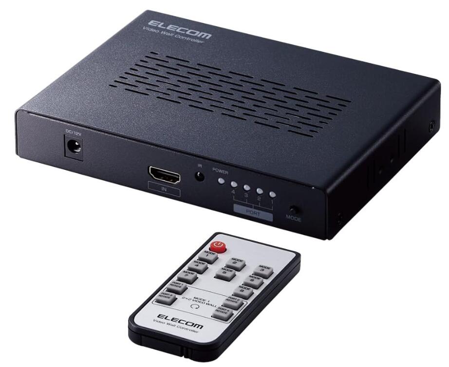 【新品】エレコム 4画面分割 HDMI画面分割器 マルチビューワー 4K(3840×2160)60Hz ps4/5 switch対応 画面回転可能 8つのレイアウト選択 黒 VSP-VWCHD14BK