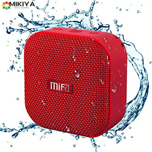 MIFA A1 レッド Bluetoothスピーカー IP56防塵防水/コンパクト/おしゃれな見た目/True Wireless Stereo機能でステレオサウンド/12時間連続再生/ハンズフリー通話/Micro SDカード対応(赤)