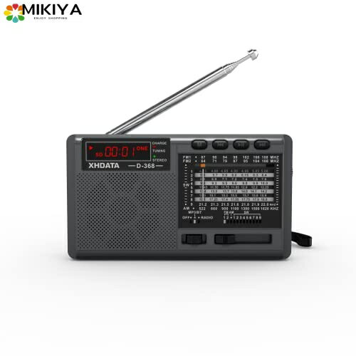 XHDATA D368 ポータブル短波ラジオ FM AM SW 12 バンド DSP ステレオ ラジオ MP3 プレーヤー ワイヤレス 高感度受信サポート マイクロ SD カードと USB 親のために良い 日本語説明書付き