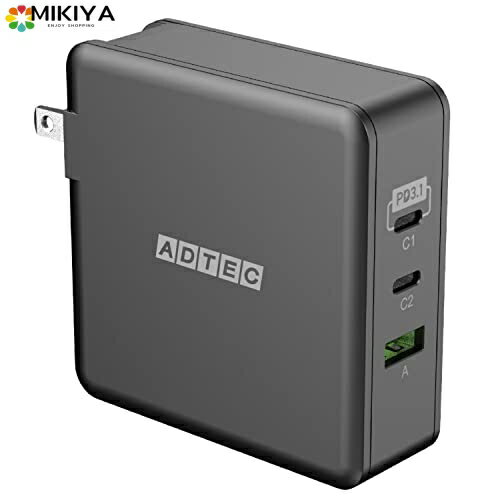 アドテック 140W PD3.1充電器 3ポート(USB-Cx2+USB-A)(GaN/窒化ガリウム) MacBookPro/iPhone/Android ブラック APD-V140AC2-BK