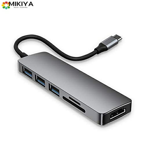 明誠 USB Type C ハブ USB C ハブ 変換 アダプター ドッキングステーション 6ポート 3USB 3.0ポート 高速データ転送 4K HDMI出力 SD/Micro SDカードリーダー アルミ合金製 軽量 コンパクト Mac