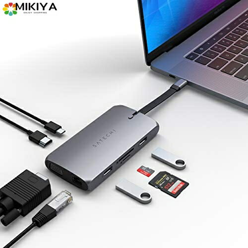 Satechi On-The-Go マルチ USB-Cハブ 9-in-1 (スペースグレイ) (MacBook Pro/ Air2018以降/M1/ M2、 iPad Pro/Air/M1 など対応)