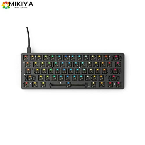 Glorious PC Gaming Race Glorious カスタムゲーミングキーボード GMMK 60% ベアボーン USB C ワイヤードメカニカルキーボードキット RGB ホットスワップ可能なスイッチとキーキャップ メタルトップ