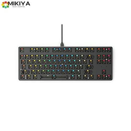 Glorious PC Gaming Race Glorious カスタムゲーミングキーボード GMMK 85% TKLベアボーン USB C ワイヤードメカニカルキーボードキット RGB ホットスワップ可能なスイッチとキーキャップ メタル