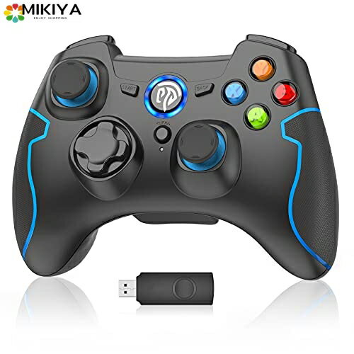 楽天MIKIYAEasySMX ゲームパッド pcコントローラー 無線 PC/Steam deck/PS3/TV BOX/Androidに対応 2.4GHzワイヤレス 低遅延 360°死角なしジョイスティック ダブル振動モーター 連射機能 滑り止め パソコ