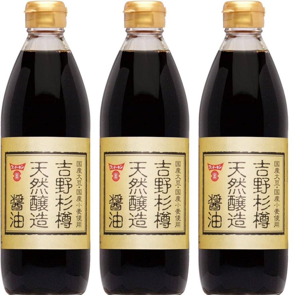 フンドーキン 吉野杉樽天然醸造醤油 500ml×3本
