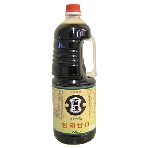 直源醤油 松印 甘口 ハンディペット 1800ml　2本セット