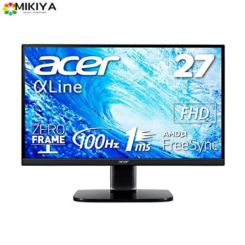 【.co.jp限定】Acer モニター AlphaLine KA272Hbmix 27インチ フルHD VA 非光沢100Hz 1ms(VRB) HDMI ミニD-Sub15 VESAマウント対応 スピーカー内蔵 フリッカーレス