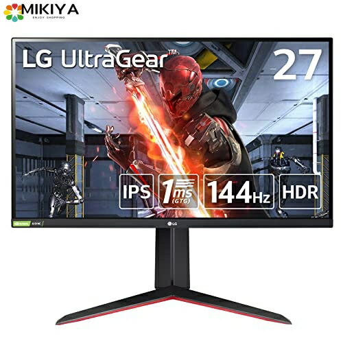 【.co.jp 限定】LG ゲーミングモニター UltraGear 27GN60R-B 27インチ/フルHD/IPS/144Hz/1ms(GTG)/G-SYNC Compatible、FreeSync Premium/HDR/H