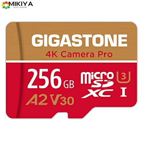 【5年保証 】Gigastone 256GB マイクロSDカード A2 V30 Ultra HD 4K ビデオ録画 Gopro アクションカメラ スポーツカメラ 高速4Kゲーム 動作確認済 100MB/s マイクロ SDXC UHS-I U