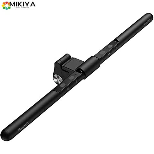 Quntis バーライト デスクライト 52cm モニターライト 掛け式 USB LED ライト 無段階色温度と輝度 目に優しい スペース節約 PC作業/残業/寝室/卓上/読書/譜面台/ピアノ/オケピ/ネトゲ廃人に対応 ブラック L206