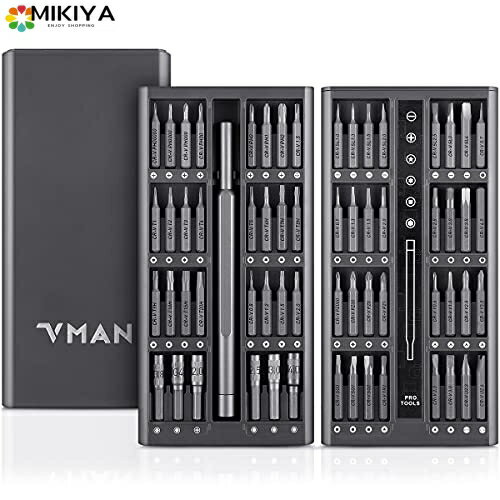 VMAN 精密ドライバーセット 63in1 ビット セット ペン型 ドライバー 精密 小型 差し替え式 おしゃれ 収納 ケース付き 星形 四角 五角 六角 y型 磁石付き iPhone修理 電子機器 精密ドライバー 腕時計 タブレット PC