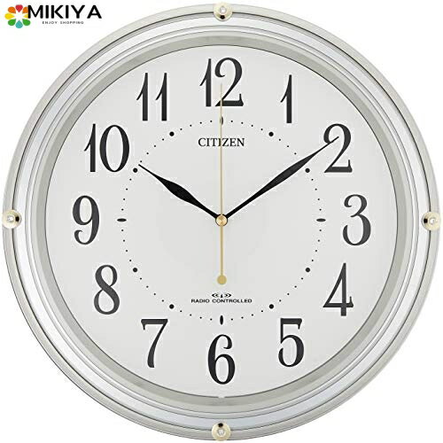 リズム(RHYTHM) シチズン 掛け時計 電波時計 アナログ M516 連続秒針 クリスタル 飾り エレガントミラー印刷仕上げ 金色 32.0×32.0×4.7cm CITIZEN 8MY516-018