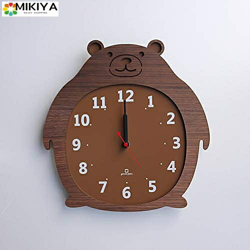 ヤマト工芸 Clock Zoo 掛け時計 クマ YK14-003-クマ ブラウン サイズ:約W28.5 D2.5 H29.5cm