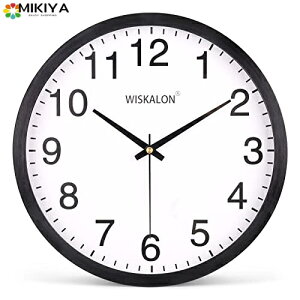 壁掛け時計 連続秒針 静音 アナログ 非電波 掛け時計 クォーツ クロック シンプル おしゃれ 直径25x4.3cm コンパクト（ホワイト） WISKALON